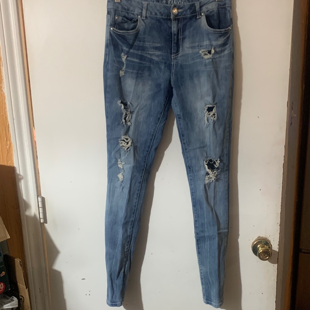 Almost Famous 90’s Light Blue Distressed Skinny Jeans!